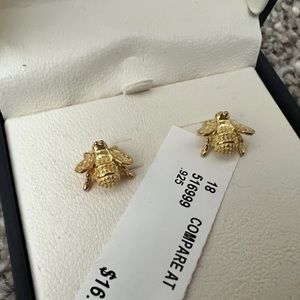 Argento Vivint Gold Bee Stud Earrings